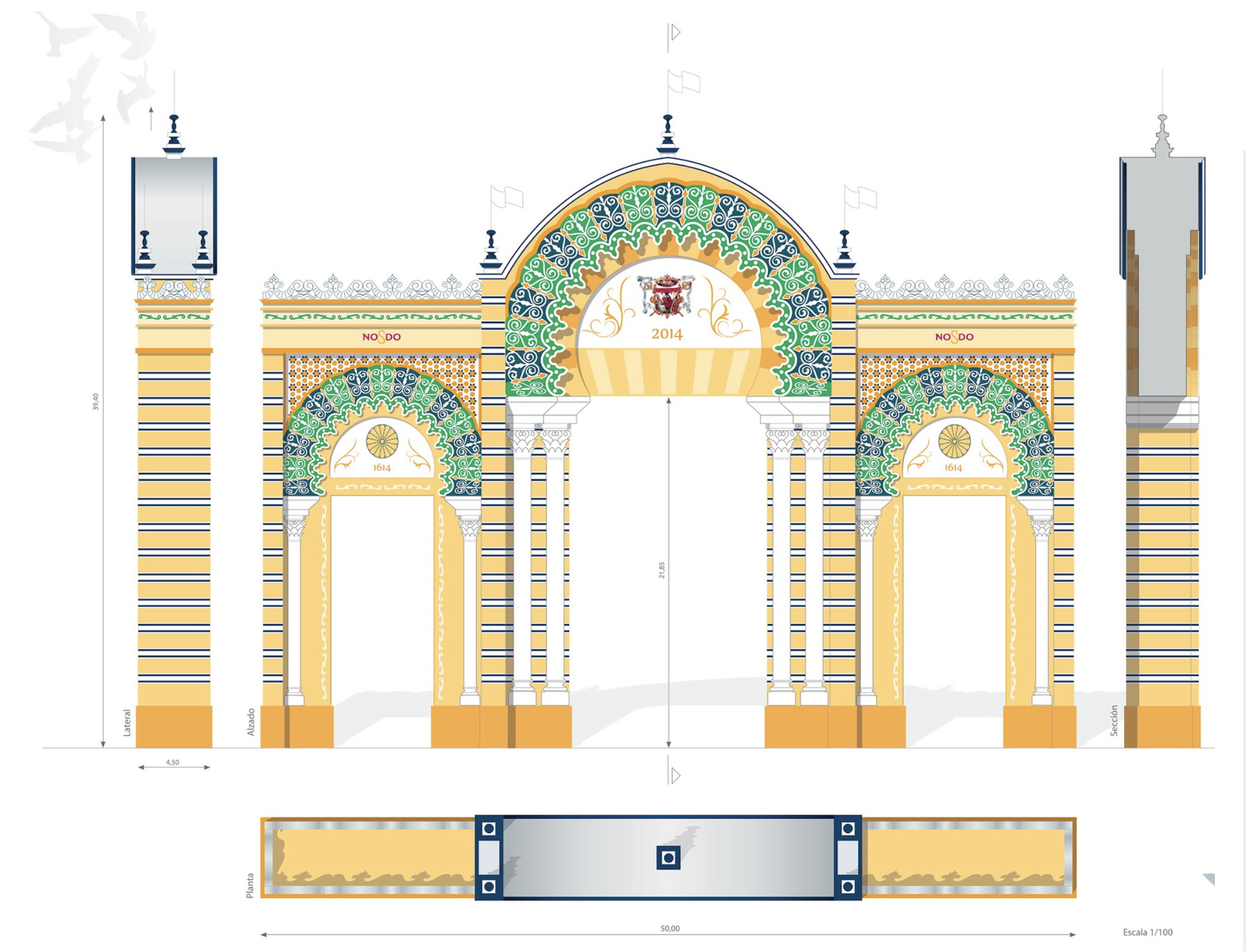 2014 April Fair entrance proposal with Sevillian architectural ornament