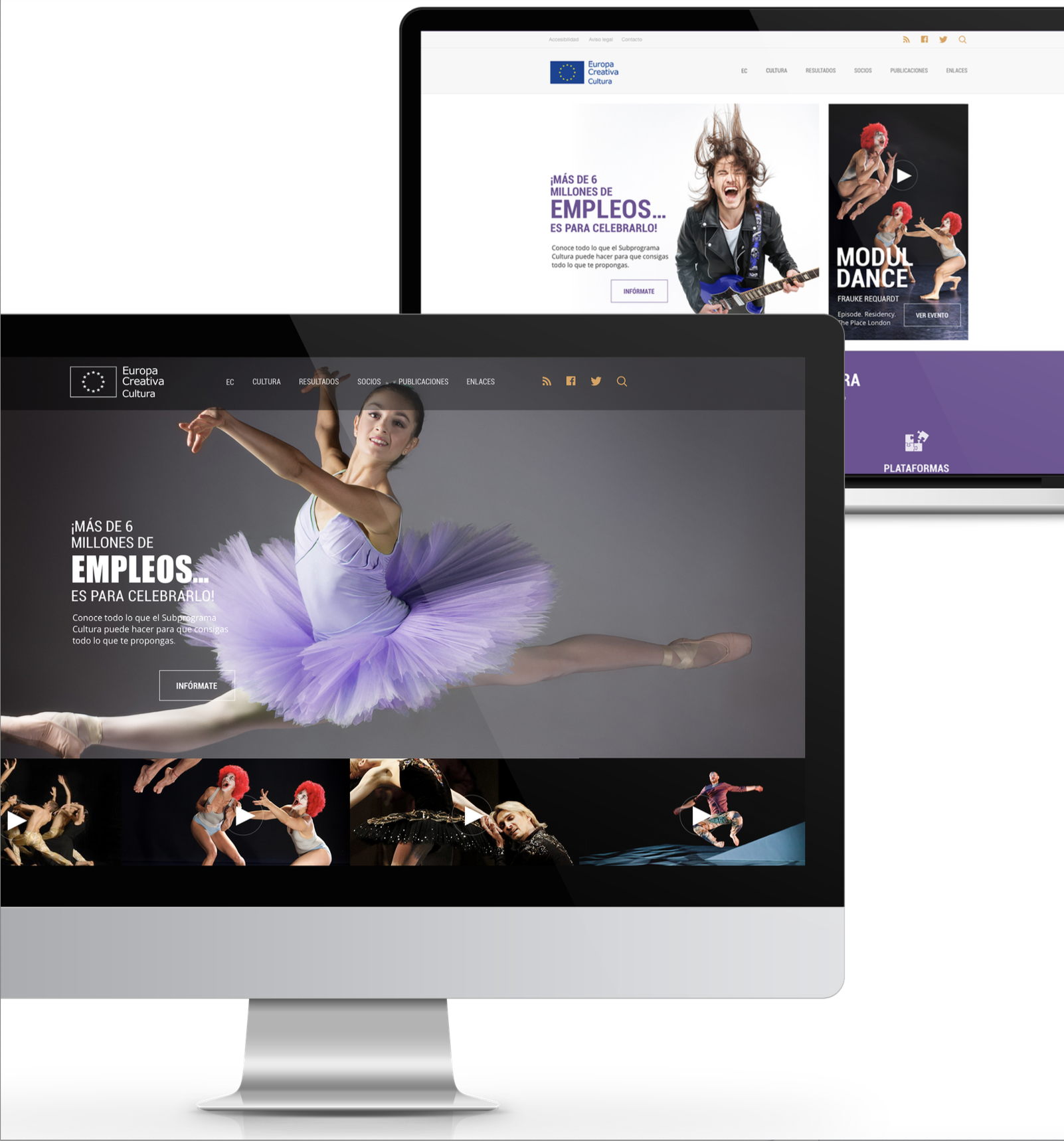 Creative Europe cultural programme website interface